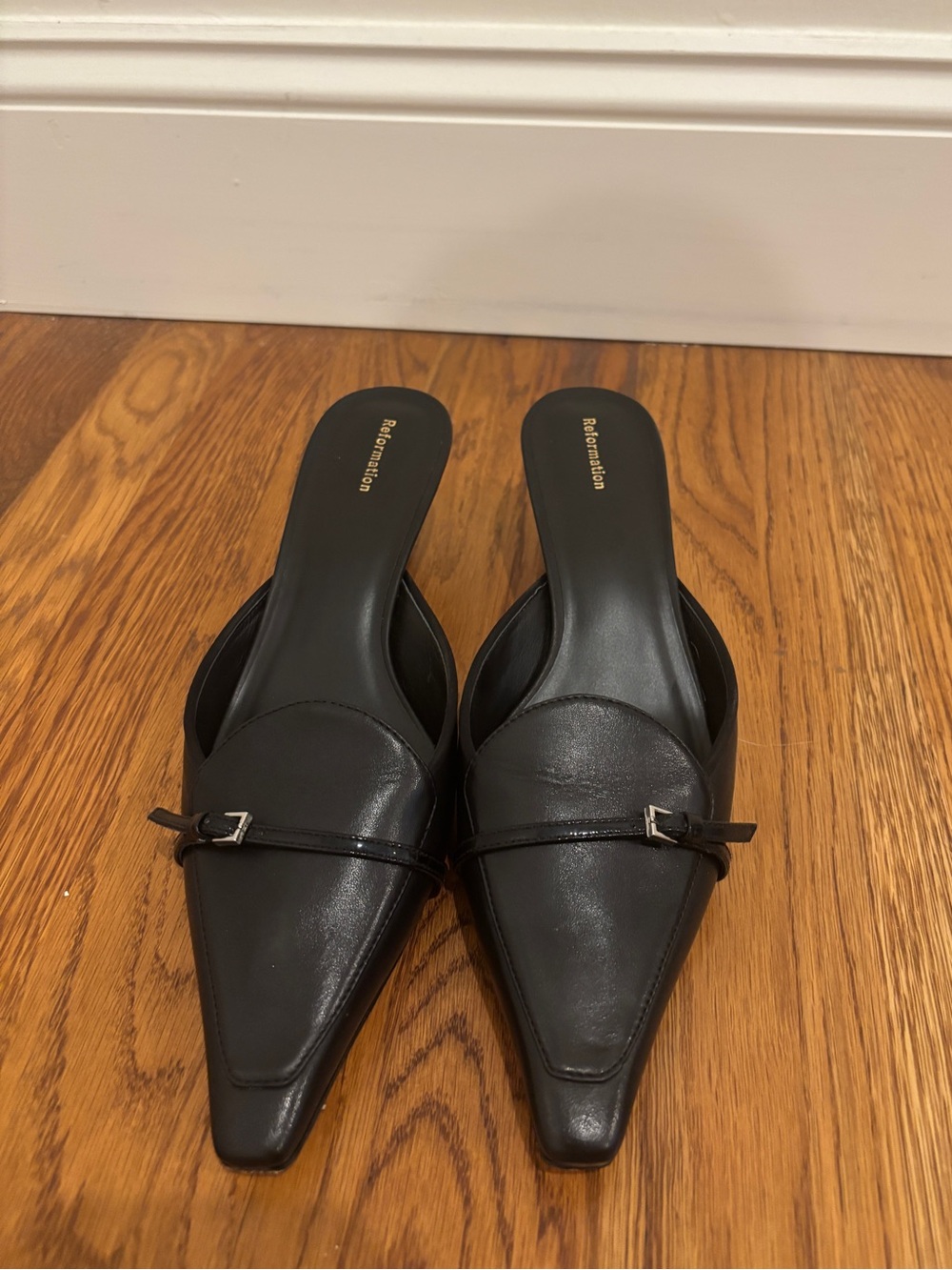 Black Reformation Kitten Heel Mules